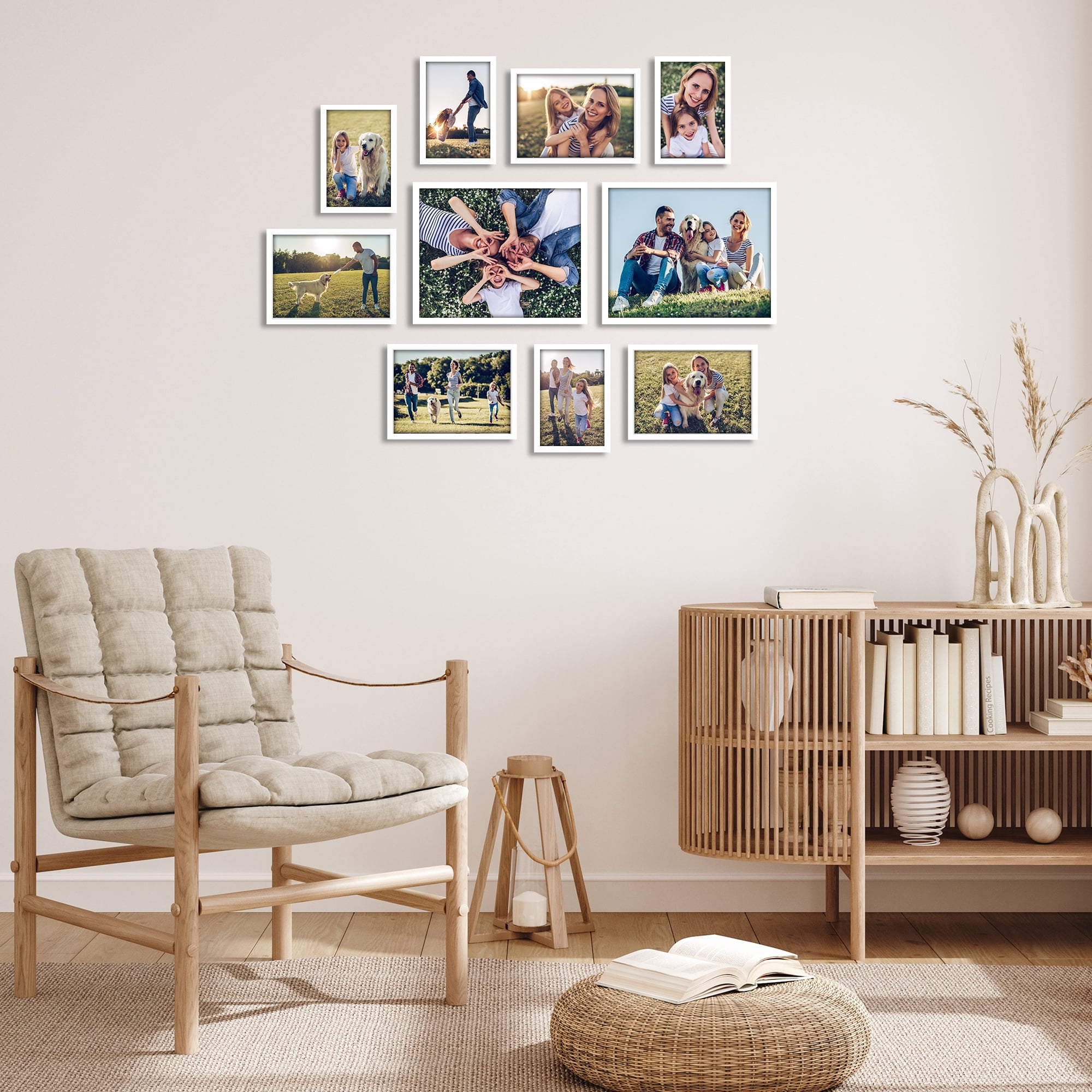 Americanflat 8x10, 5x7, 4x6 Picture Frame with Shatter-Resistant Glass 10 Pack Frames Gallery Wall - White