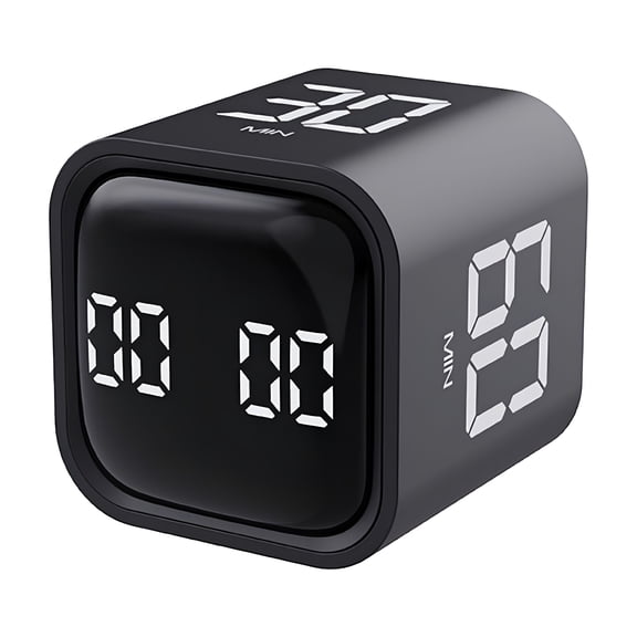 GJX Digital Cube Timer Productivity Timer Kitchen Timer Desk Timer 5/10/30/60min&Custom Countdown Vibration&Adjustable Sound Alarm For Task Work Cooking Kids Studying