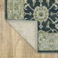 thumbnail image 3 of 3' X 5' Teal Blue Ivory Green And Grey Oriental Power Loom Stain Resistant Area Rug, 3 of 10