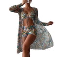thumbnail image 1 of Conjuntos de ropa de playa con estampado floral, conjunto de bikini de 3 piezas para mujer, traje de baño con materiales de primera calidad, 1 of 5