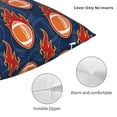 thumbnail image 3 of Fuzoiu American Football and Fire Flames Print Square Pillow Cover,Hidden Zipper Design,Luxury Square Pillow Case, Throw Pillow,Couch Cushion-12"x12", 3 of 7