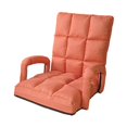 thumbnail image 4 of Silla de juego de piso,Asientos de estadio anchos con respaldo para adultos,Sillas blanqueadoras ajustables con respaldo y cojín.,6 Posiciones Reclinables Comodidad para Naranja amarillo, 4 of 8
