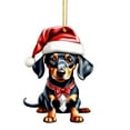 thumbnail image 2 of Wmkox8yii Dachshund Christmas Ornament,Dachshund Dog Ornament for Christmas Tree,Acrylic Dachshund Dog Christmas Ornaments for Lover Dog,Christmas Decorations for Home & Car Pendant, 2 of 5
