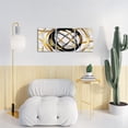 thumbnail image 2 of Abstract Canvas Wall Art Black and Yellow Painting Decor Modern Line Art Work Framed for Bedroom Bathroom Decorations (Yellow), 2 of 6
