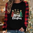 thumbnail image 2 of Luxalzxs Merry Christmas Shirts for Women Xmas Buffalo Plaid Raglan Sleeve Tee Shirt Tops Christmas Plaid Shirt Long Sleeve Tee Tops, 2 of 4