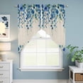 thumbnail image 6 of Swag Valance Curtains for Windows, Spring Blue Floral Light Filtering Kitchen Curtains, Farmhouse Weeping Floral Leaves Burlap Window Treatment Valances for Living Room, 28x36 - 2 PCS, 6 of 9