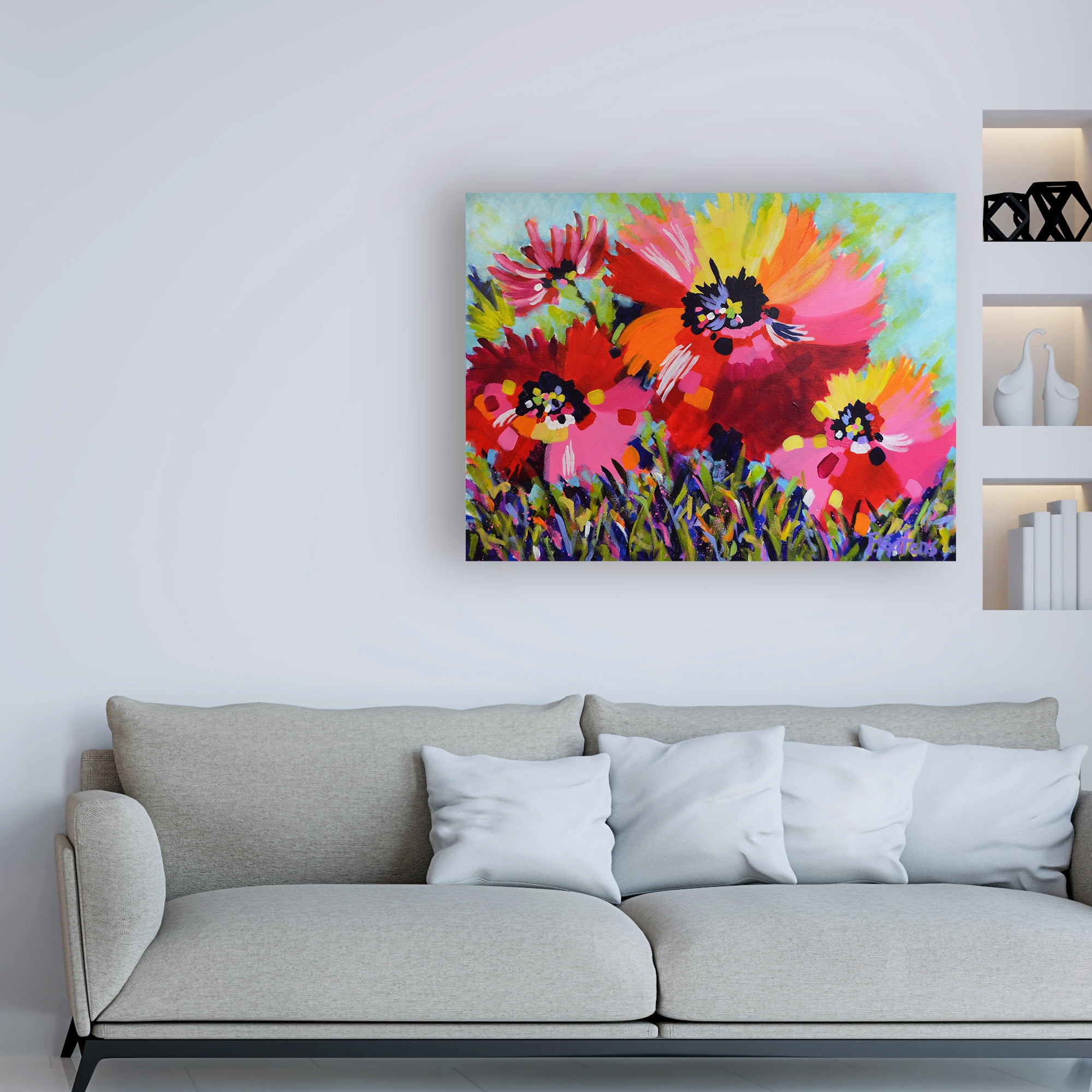 Trademark Fine Art 'Big Red Poppies' Canvas Art by Pamela Gaten