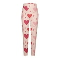 thumbnail image 4 of QATAINLAV Women's Valentine Day Leggings Novelty Heart Graphic Print Tight Yoga Pants Casual Elastic High Waisted Tummy Control Sport Leggings Multicolor S, 4 of 6