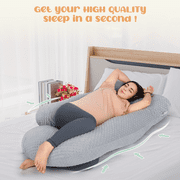 Cshidworld U-Shaped Ergonomic Full Body Pregnancy Pillow for Side Sleeper, Gray