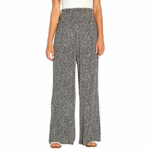 Three Dots Ladies' Printed Pant Item 1501414 (Black Floral, S)
