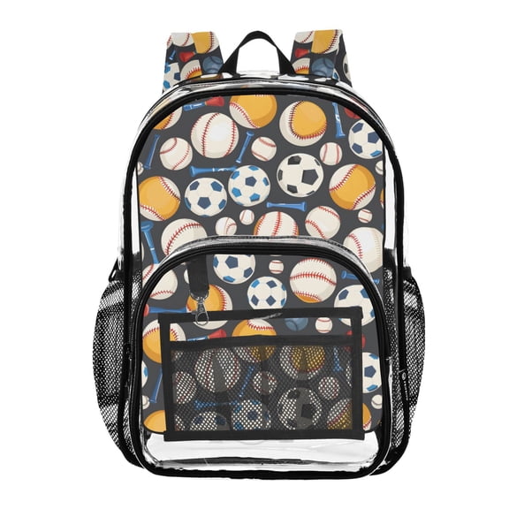ALAZA Clear Backpack Baseball Football PVC Transparent BookBag