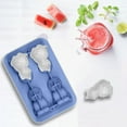 thumbnail image 3 of 1PC Cat Ice Grid 3d Cat Shaped Silicone Ice Cube Tray With Lid 4 Compartments Cat Shaped Ice Cubes Easy Release Sturdy Ice Maker For Beverages Coffee And Cocktails Blue, 3 of 3