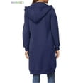thumbnail image 4 of BadPiggies Women Zipper Hoodie Long Coat Casual Sweatshirt Fleece Outwear Winter Warm Jacket (3XL, Navy), 4 of 6