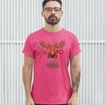 thumbnail image 3 of Tee Hunt Merry Christmas Buck T-Shirt Reindeer Rudolph Holiday Spirit Men's Tee, Hot Pink, 5X-Large, 3 of 5