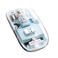 thumbnail image 1 of TFixol Souris Sans Fil Transparente à Trois Modes avec Éclairage RVB, Conception à 5 Touches, Batterie 400 mAh, Portée de 10 m, DPI Réglable (800-2400), Compatible avec Windows/Mac - Bleu, 1 of 6