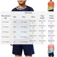thumbnail image 3 of Odeerbi Conjunto de Entrenamiento de Fútbol Seco Rápido Para Chicos Y Niñas Pantalones Cortos de Camiseta Con Impresión Geométrica de Gradiente Conjunto Atlético Para 4-12 Años, 3 of 6