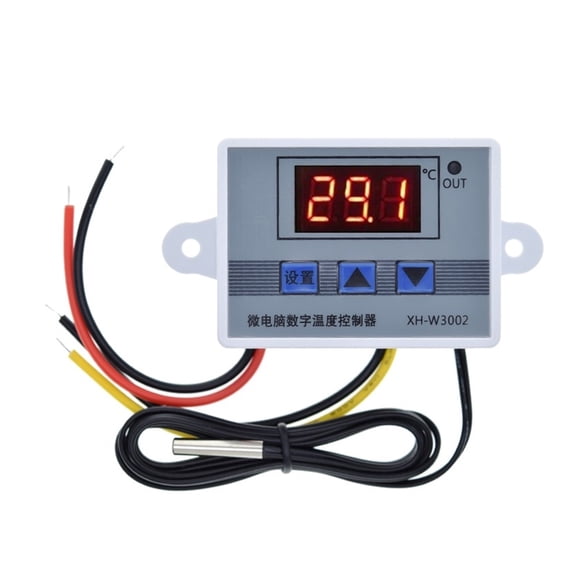 Thermostat micro-Ordinateur à Contrôle Numérique de Température W3002, Thermomètre à Interrupteur Nouveau Thermorégulateur 12/24V, Économiseur d'Énergie