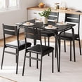 thumbnail image 1 of |11986|compact dining set para 4: square dinette mesa con 4 forrado sillas, perfect para small kitchen & dining room spaces (negra mesa)|, 1 of 7
