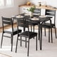 thumbnail image 1 of |11986|compact dining set para 4: square dinette mesa con 4 forrado sillas, perfect para small kitchen & dining room spaces (negra mesa)|, 1 of 7
