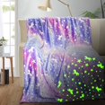 thumbnail image 1 of Manta TEHALK Unicorn Glow in the Dark para niñas de 3 a 12 años, 1 of 6