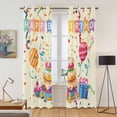 thumbnail image 2 of Kitchen Curtains 84 Inch Length 2 Panels, Happy Birthday Cake Grommets Window Treatment Curtain, Ribbon Balloon Cartoon Cute Thermal Curtains Drapes for Living Room/Bathroom, 2 of 9
