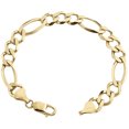 thumbnail image 3 of 14K Yellow Gold 10mm Solid Plain Figaro Link Bracelet Lobster Clasp 9 Inch, 3 of 7
