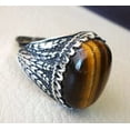 thumbnail image 5 of Tiger Eye Mens Ring, Natural Tiger Eye Ring, Birthstone Ring, Silver Jewelry, 925 Silver Ring, Birthday Gift, Heavy Mens Ring, Arabic Design, Ottoman Style Ring, Christmas, Turkey Mens Signet Ring, 5 of 6