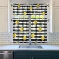 thumbnail image 3 of Yellow Fruit Print Kitchen Curtains - 3 Piece Set with Valance, Retro Lemon Lover Design for Modern Homes, 3 of 6