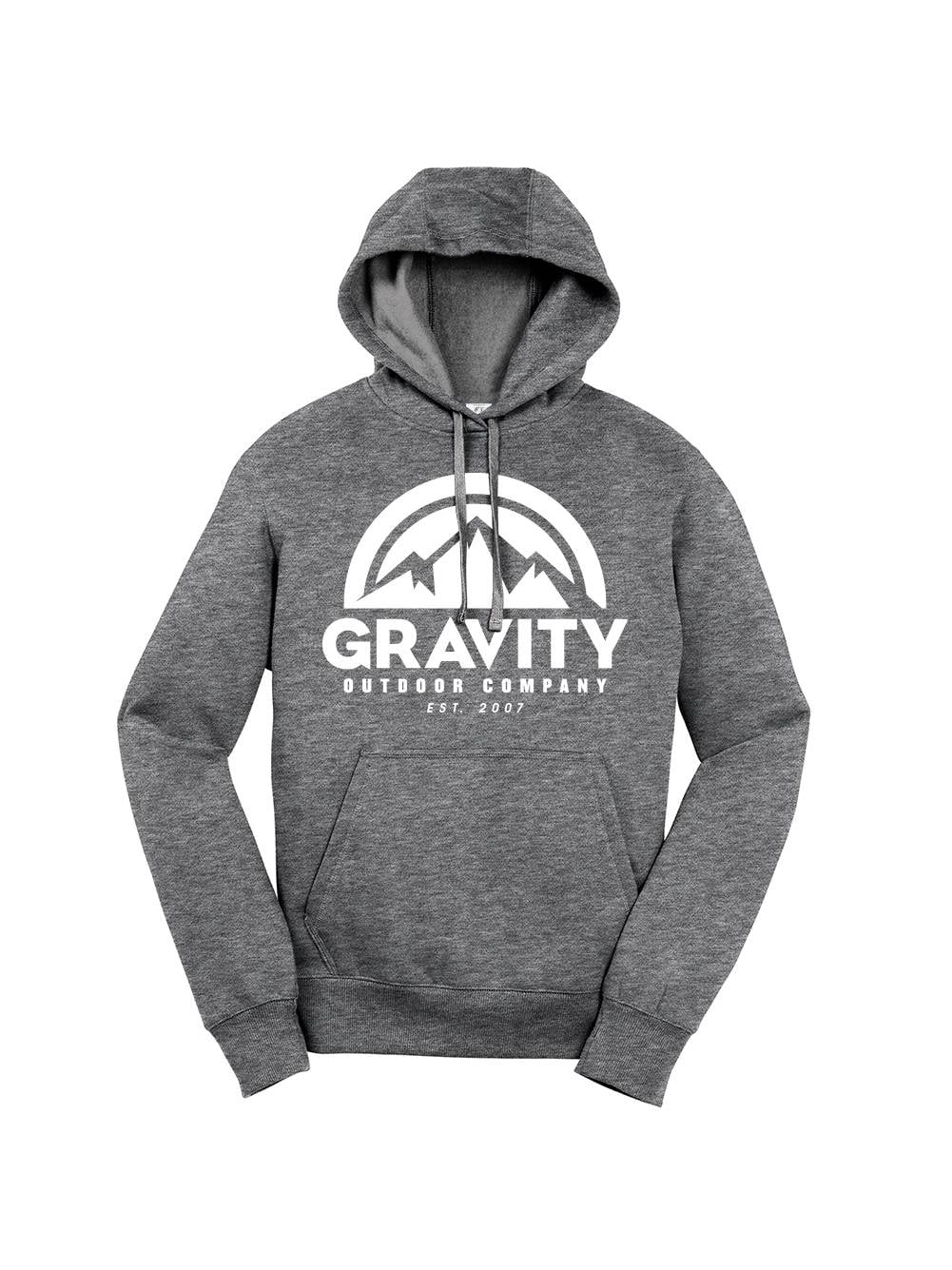 Mens Gravity Outdoor Co. Hooded Sweater - VIntage Heather - White Logo - 3XL