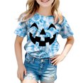 thumbnail image 5 of Futezty Kids Halloween Shirt Girls Boys Funny Spooky Tie Dye Shirts Pumpkin Face Short Sleeve Fall Tee Top 12M-13T, 5 of 5