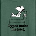thumbnail image 3 of Peanuts - Snoopy Typos Make Me Sic - Women's Lightweight French Terry Long Sleeve Shirt, 3 of 6