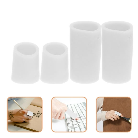 KONTONTY 2 Pairs Silicone Finger Sleeves Gel Finger Caps Thumb Protector Covers For Finger Pain Relief Cracked Skin Breathable Thumb Covers