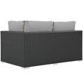 thumbnail image 2 of Modern Contemporary Urban Design Outdoor Patio Balcony Garden Furniture Lounge Loveseat Sofa, Sunbrella Rattan Wicker, Grey Gray, 2 of 3