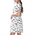 thumbnail image 2 of Bingfone Robe à Manches Courtes Imprimé Requin Mignon pour Femmes, Robe Décontractée Confortable, Robe d'Été Élégante avec Ajustement Extensible pour Usage Quotidien, 2 of 6