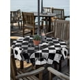 thumbnail image 2 of Outdoor Tablecloth with Umbrella Hole for Patio/Picnic/Party/Camping, Black White Plaid Footballs Waterproof Table Cloth Round Cover Washable, Modern Abstract Art Balls Sport (Dia 60"), 2 of 9