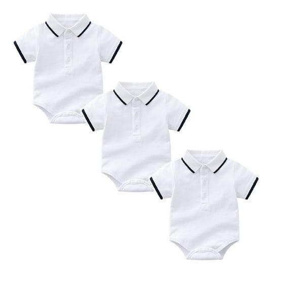 3-Pack Toddler Clothes for Boys Baby Bodysuit Summer Outfit Comfortable Polo Backed Onesie Pajamas Unisex Clothes