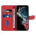 thumbnail image 2 of Allytech Wallet Flip Case for Samsung Galaxy S23 Ultra, Retro Luxury PU Leather Shockproof Soft TPU Inner Magnetic Clasp Cover with Card Cash Slots & Kickstand & Wrist Strap for Women Men - Red, 2 of 10