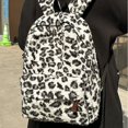 thumbnail image 6 of Hsqqdc Y2K Plush Leopard Print Backpack Large Capacity College Casual Shoulder Bag, 6 of 7