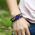 thumbnail image 3 of EOEMY Glow In The Dark Leather Braided Bracelet 12 Constellation Zodiac Sign Women Hot-Leo, 3 of 9