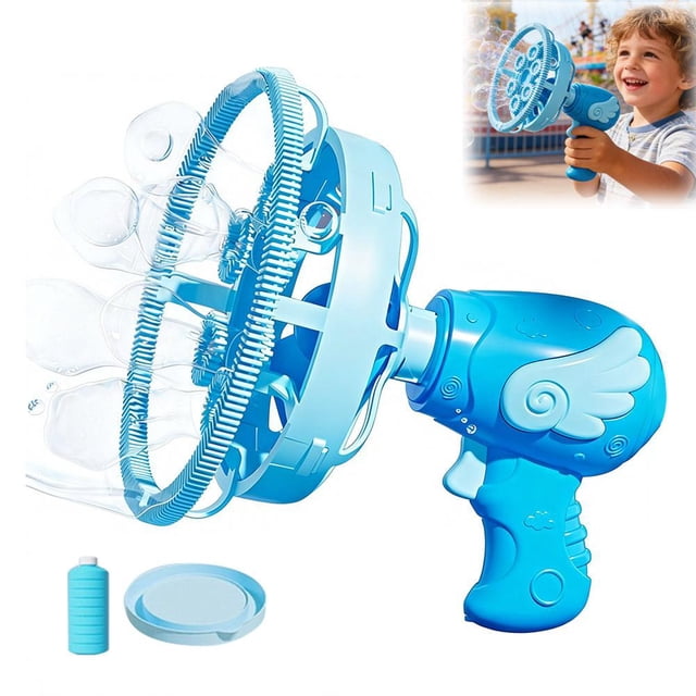 Summer Angel Wing Bubble Blower Toy for Kids - Cartoon Automatic Bubble Fan with Large Wind Output, Cute Submarine Design Bubble Maker for Outdoor Fun & Parties