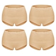 thumbnail image 1 of Women's Cotton Underwear, Soft Underwear Women Briefs, Ladies High Waisted Comfy Breathable Underpants Panties 4 Pcs, 1 of 8
