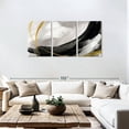 thumbnail image 3 of Elephant Stock Touch Of Gold Abstract Wall Art - Horizontal Multi Panel Canvas - Living Room Wall Decor - Abstract Multi Panel - Black And Gray Decor - 74" x 36", 3 of 8