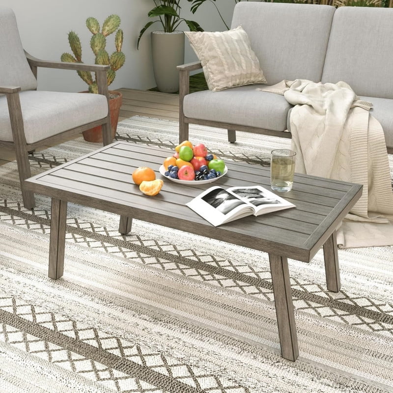4-Piece Patio Furniture Set - Outdoor Aluminum Patio Conversation Set Includes 1 Loveseat, 2 Swivel Chairs, and 1 Coffee Table