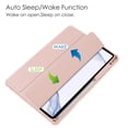 thumbnail image 4 of SaniMore Case for Samsung Galaxy Tab S9/Tab S7/Tab S8 (Model SM-X700/X710/X706/T870), Auto Sleep/Wake Shock Resistant [Built-in Pencil Holder] Stand Transparent Slim Anti-fall Shell, Rosegold, 4 of 9