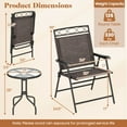 thumbnail image 3 of Costway 3 PCS Outdoor Bistro Dining Furniture Set with 1.57" Umbrella Hole Rippled, 3 of 10