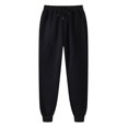 thumbnail image 1 of Male Casual Sports Pants Fit Outdoor Jogging Drawstring Track Pants - Black, L, 1 of 5