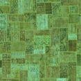 thumbnail image 1 of Ahgly Company Indoor Square Patchwork Turquoise Blue Transitional Area Rugs, 4' Square, 1 of 4