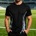 thumbnail image 2 of JTSRKL Mens Quick Dry Shirts Printed Crewneck Short Sleeve Breathable Lightweight Tees Summer Gym Training Big Size Active Sport Tops, 2 of 9