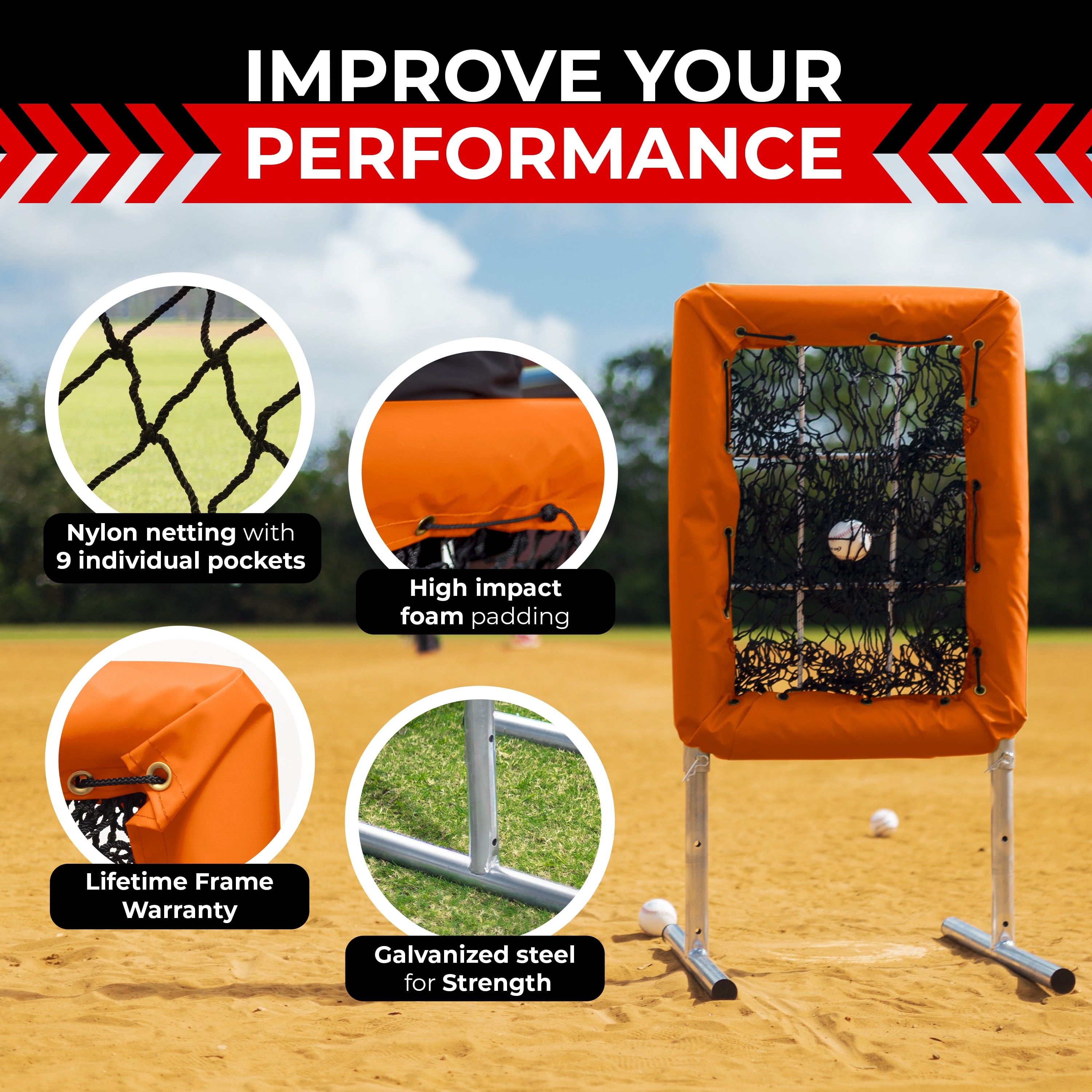 Velocity 9 Hole Pitchers Pocket - Orange PVC