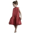 thumbnail image 3 of Toddler Girls Linen Sleeveless Dress A-Line Ruffle Hem Summer Outfits, Size 12-24M, 3 of 7
